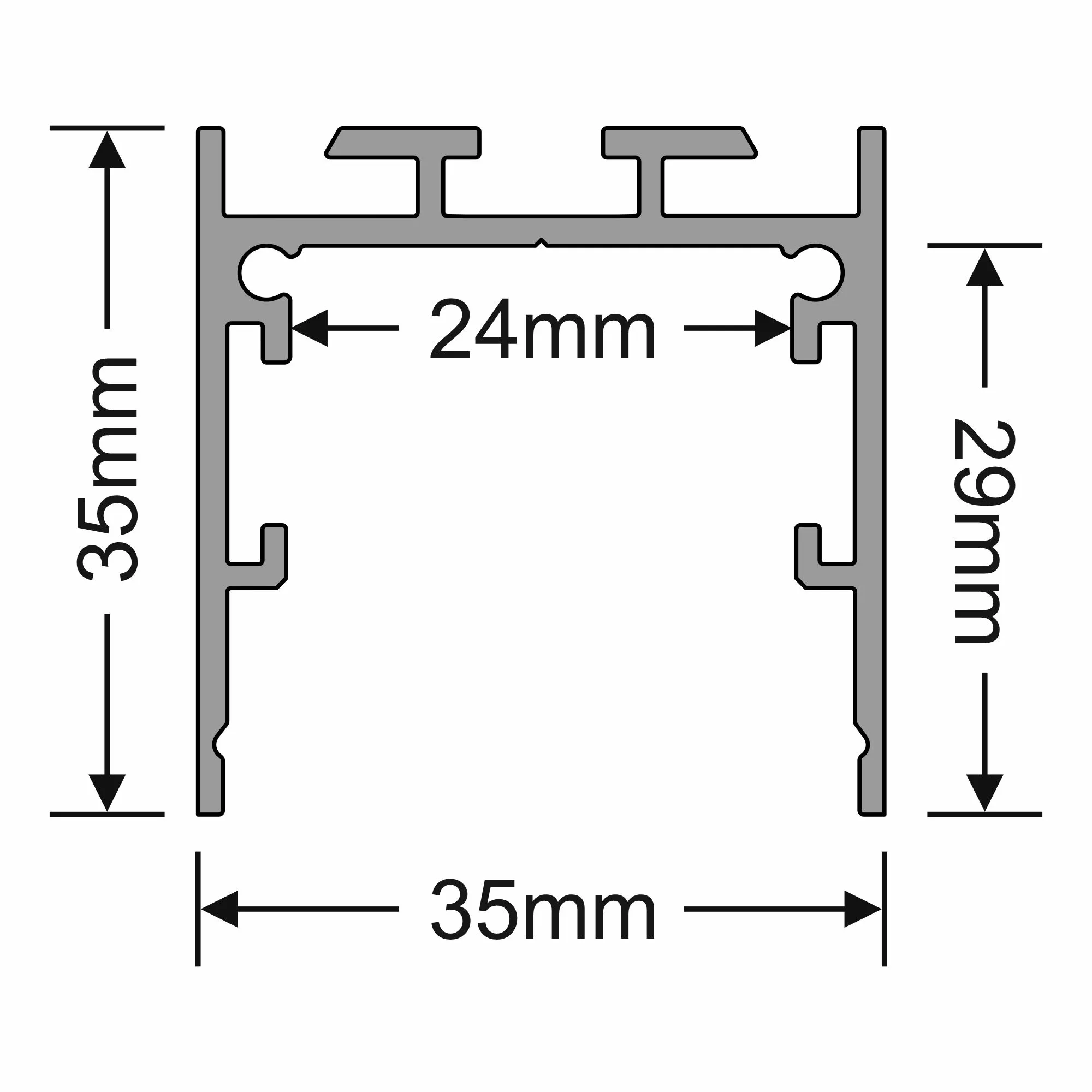 Lungo 3535 Profiles Dlux Aluminium Profile